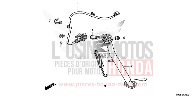 BEQUILLE de NC700S DCT PEARL SUNBEAM WHITE (NHA66) 2012